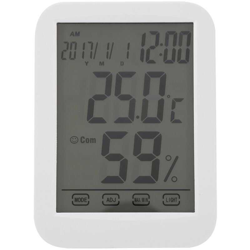 Ej.Life Horloge tactile grand écran température et humidité mètre thermomètre thermomètre numérique maison