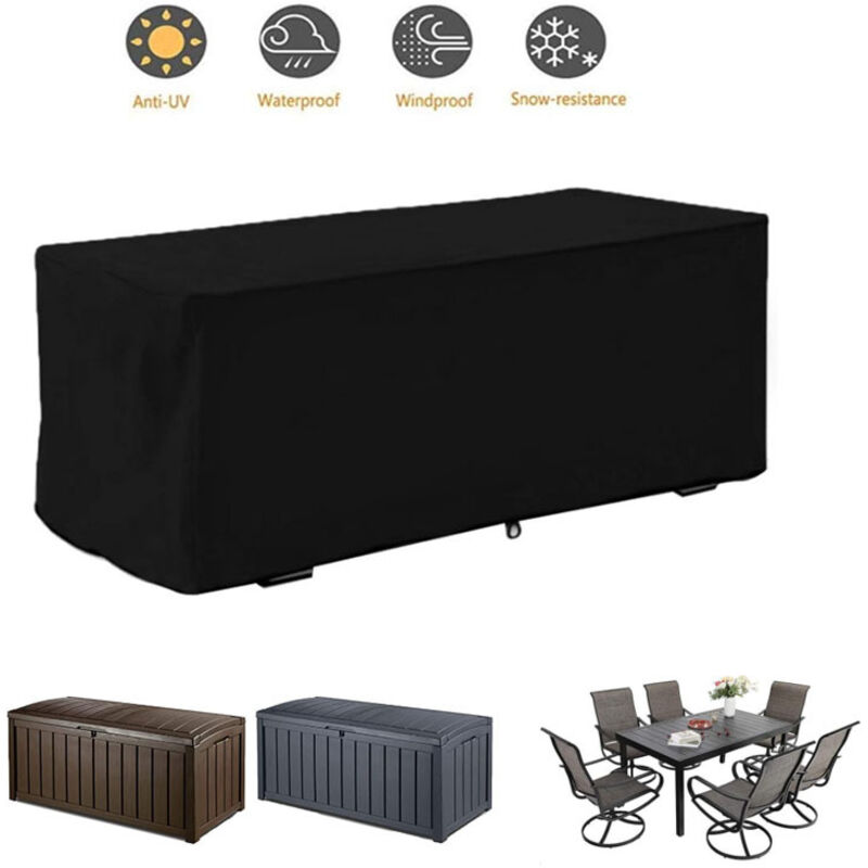 Ej.life - Housse Coffre de Rangement Exterieur, Tissu Oxford 210D Bâche Coffre Rangement Jardin Exterieur, Housse Imperméable, Résistant Aux