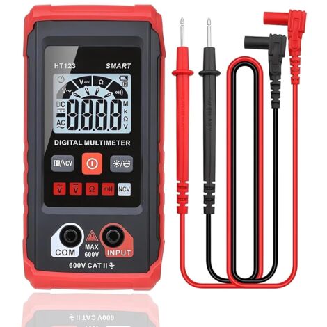 Ej.Life HT123 Digitalmultimeter, Auto-Range-Multimeter, 2000 Zählungen, True RMS AC/DC-Spannungswiderstandsmessung, NCV-Test mit LCD-Hintergrundbeleuchtung
