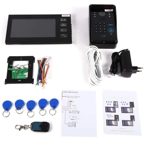 Ej.Life Interphone vidéo avec écran LCD RFID 7"