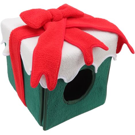Ej.Life Katzenhaus für Weihnachten, superweich, Katzenbett, lebendige Farben, weit verbreitet für Haustiere (grün)