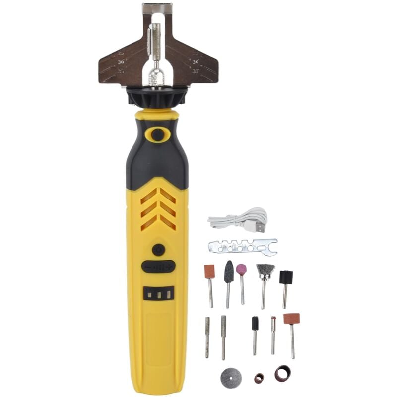 Kit D'affûteuse de Tronçonneuse sans Fil, Ensemble D'outils de Meuleuse de Tronçonneuse à Piles Multifonctions Stables pour L'extérieur - Ej.life