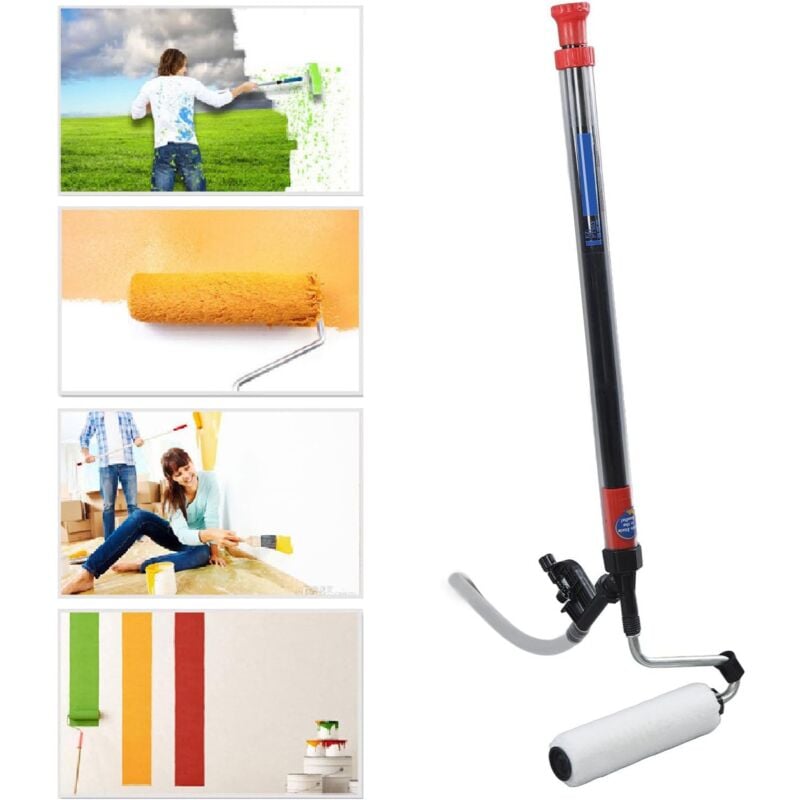 Ej.life - Kit de rouleau peinture avec Manche Télescopique en Alliage d'Aluminium , Outillage pour Rénovation de Maison