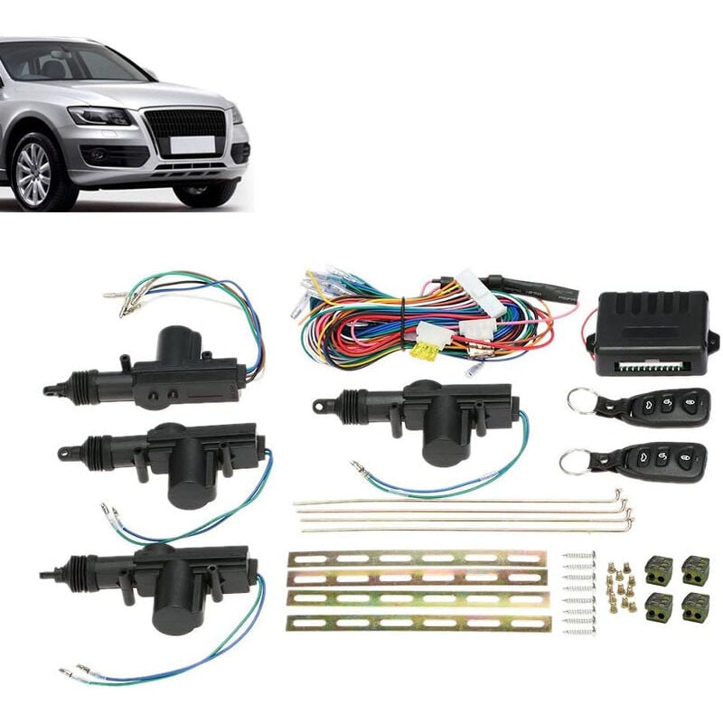 Ej.life - Kit de Verrouillage Centralisé avec Télécommande pour Système d'entrée sans clé Universel de Serrure de Porte de Voiture avec Bouton de