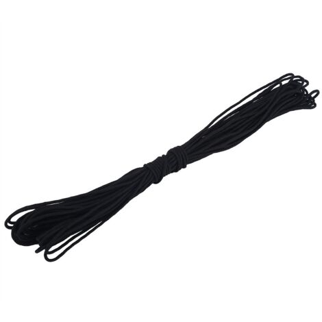 Ej.Life Kletterseil, 2 Mm Durchmesser, 1 Strangkern, Multifunktionales Paracord für Camping, Klettern, Bindeseil (Schwarz)
