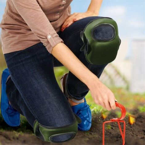 Ej.Life Knieschützer, Schwamm-Knieschützer, Große Flexibilität, Weicher Schaumstoff, Einzigartige Form für Outdoor-Sportarten (Grün) A
