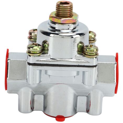 Ej.Life Kraftstoffdruckregler, 12 804 Zinklegierung Kraftstoffdruckregler-Kit 1 bis 4 Psi 3/8in NPT Port Rostfreier Vergaser-Kraftstoffdruckregler für Holley, Edelbrock Vergaser A