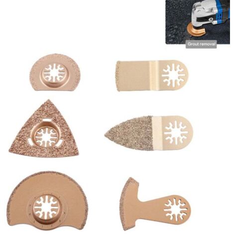 Ej.Life Lame de Scie Oscillante Multitool, Outil de Coupe Electrique, Accessoires de Lame de Scie Universels(6pcs carbide)