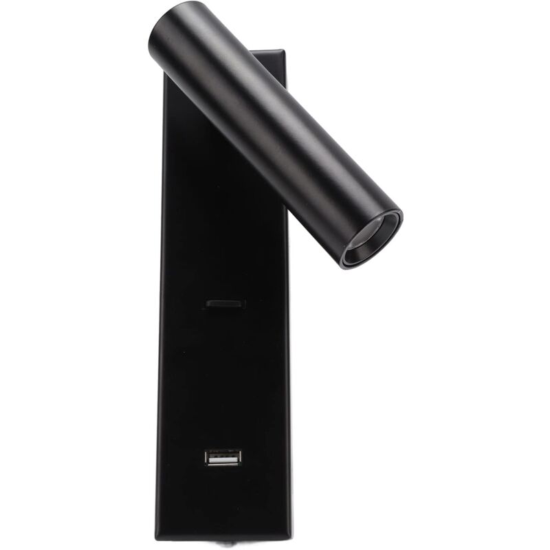 Ej.Life Lampe de Lecture Murale LED Rechargeable - Interrupteur & Port USB - Design Élégant en Alliage Aluminium - Pour Chambre, Bureau, Hôtel