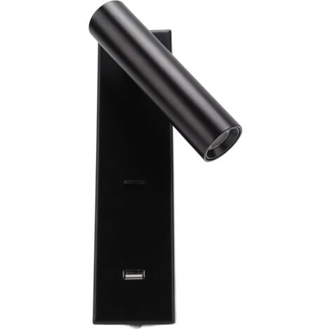 Ej.Life Lampe de Lecture Murale LED Rechargeable - Interrupteur & Port USB - Design Élégant en Alliage Aluminium - Pour Chambre, Bureau, Hôtel (100-240V)