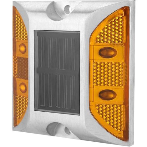 Ej.Life Lampe Solaire Extérieure, Marqueur de Chaussée Lumière Décorative Imperméable de Goujon de Route de Lumières Décoratives en Aluminium Moulé pour Le Chemin