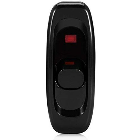Ej.Life Lampenschalter Durchgangsschalter Wippschalter Wechselstrom 250 V 10 A Ein-/Aus Tischlampe Kabel Schalter mit LED-Kontrollleuchte Einpolig Tisch Schreibtischlampe Schwarz