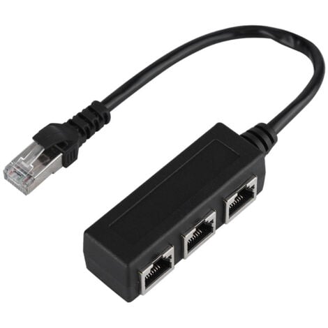 Ej.Life LAN Ethernet Kabel Adapter, Netzwerkkabel RJ45 Ethernet Adapter mit 3-Port Verlängerung Ethernet LAN Patchkabel Netzwerkkabel, Ethernet-Verlängerungskabelkabel