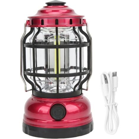 Ej.Life Lanterne Solaire de Camping, Lampe de Camping LED Rétro Extérieure Rechargeable par USB pour la Randonnée de Pique-Nique