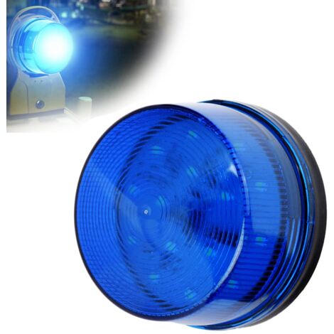 Ej.Life LED Blaues Notfall-Blitzlicht, 12 V Blaues LED-Blitzlicht Notfallalarm Warnsignal Blinklicht ohne Ton Blinklampe LED-Blitzwarnlicht für Haussicherheitsalarmsystem