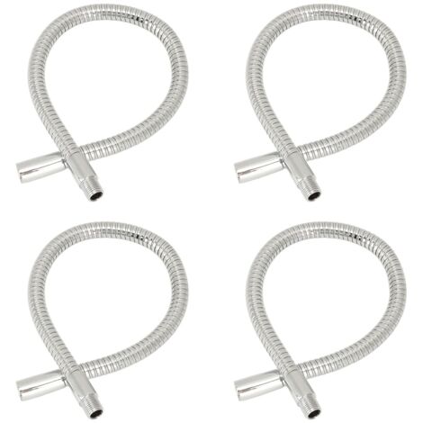Ej.Life LED-Schwanenhals-Schlauch, flexible Lampe für Tisch, Schreibtisch, Pflanzenwerkzeug, Beleuchtung, 4 Stück, Chrom-Metallrohr, 35 cm