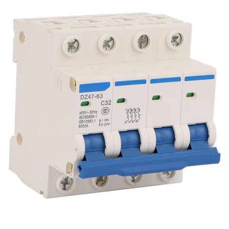 Ej.Life Leistungsschalter DZ47-63 4P 32A 400V Fehlerstromschutzschalter FI-Schutzschalter Elektrisch Und Elektronisch