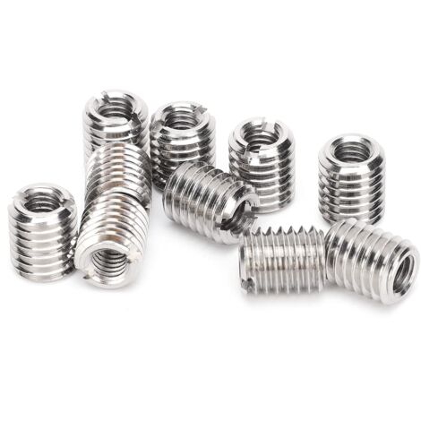 Ej.Life Lot de 10 écrous Filetés, écrou Réducteur de Filetage M6 X 1,0 Femelle et M10 X 1,5 Mâle Réducteur de Filetage Autotaraudeur Inserts de Réparation de Filetage
