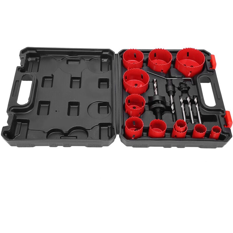 Ej.life - Lot de 17 forets de scie cloche en métal pour planche en bois, planche en pvc, planche en plastique