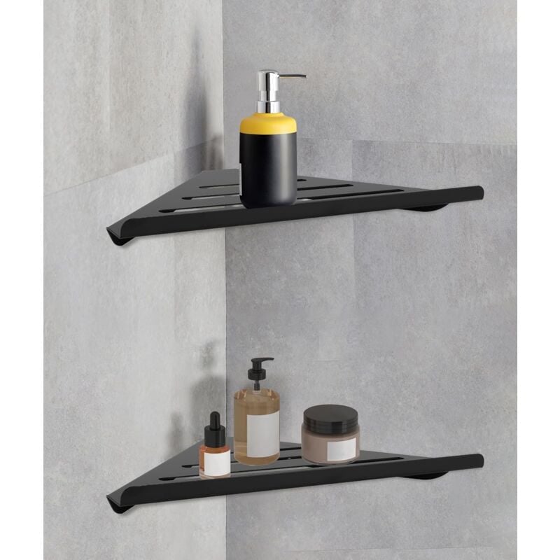 Ej.life - Lot de 2 étagères de douche d'angle en acier inoxydable 304 - Pour salle de bain et cuisine,190 x 190 x 300mm