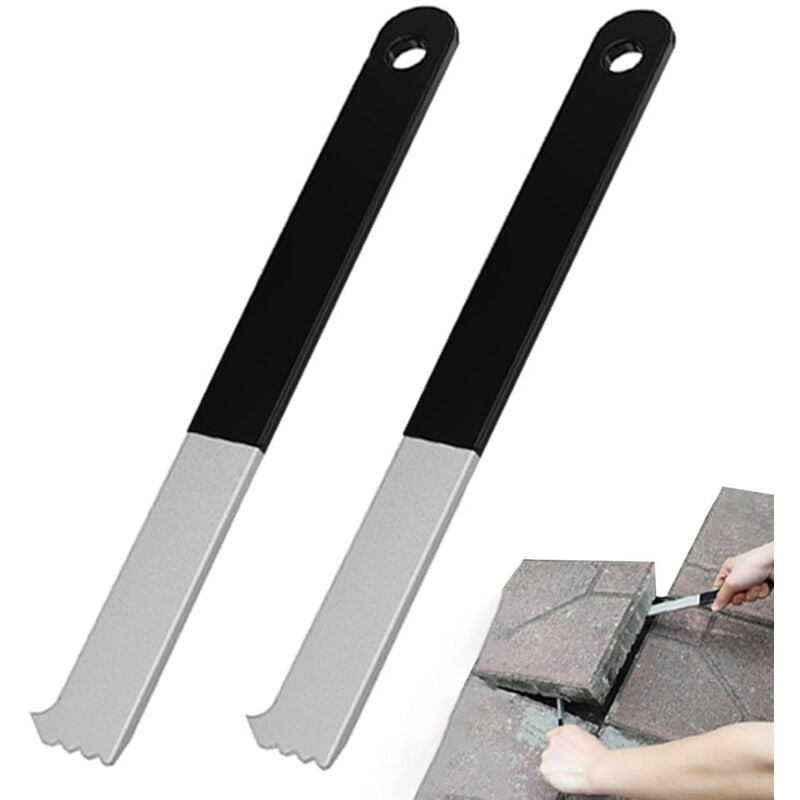 Ej.life - Lot de 2 extracteurs de pavés, outil de traction de pavé avec grattoir à joint denté, extracteur de briques de pavage de 22,9 x 2,5 x 0,4
