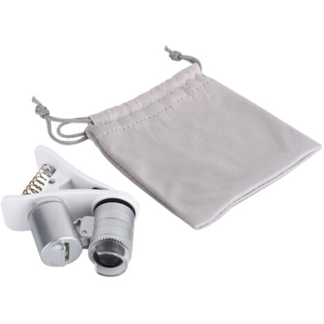Ej.Life Lupe mit Clip-Lupe, Linsenaufsätze, 60-fache LED-Smartphone-Mikroskop-Lupe mit Clip für Mobiltelefone