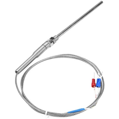 Ej.Life M8 Filetage Type K Thermocouple 100mm Sonde Capteur de Température Fil 0-400℃ (1 m)