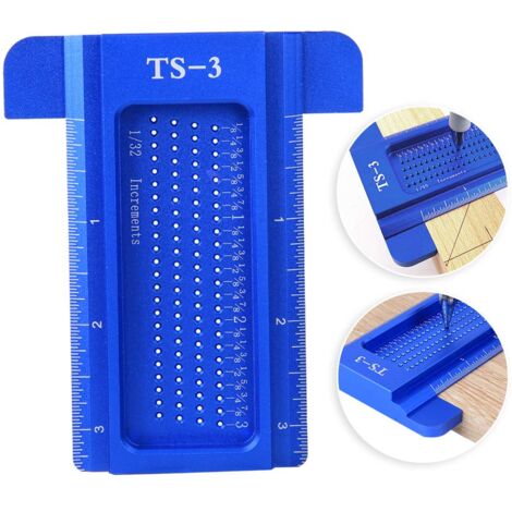 Ej.Life Messen Sie Lineal, Holzbearbeitungslineal, Multifunktions für Tischler Holzbearbeitung Handarbeit DIY(blue)