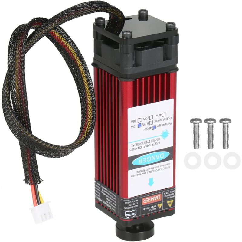 Ej.life - Module laser 5,5 w 450 nm Tête laser de gravure Longueur focale réglable Gravure de haute précision Plastique Cuir Bois Acrylique pour