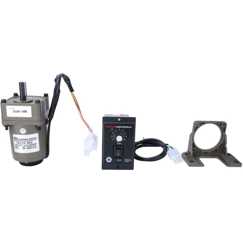 Moteur à engrenages réversibles à vitesse réglable M315-402 220V 15W avec support de contrleur (10K) - Ej.life