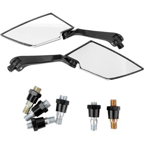 Ej.Life Motorrad-Rückspiegel, Hochwertig, Schlagfest, Langlebig, Universell Einsetzbar, aus Aluminium und Carbon, Luxuriös (Kohlefasertextur)