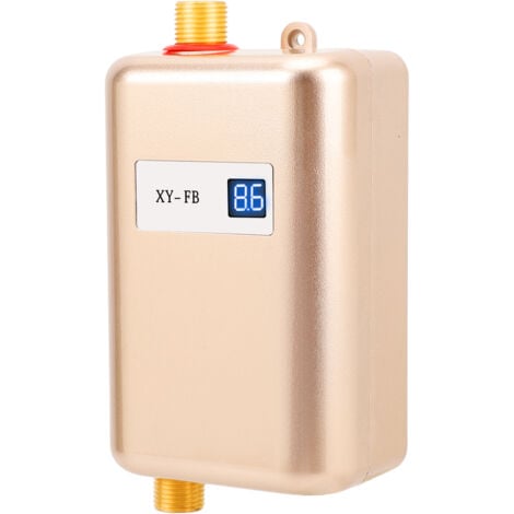 Ej.Life Mulcort Chauffe-eau instantané 220V 3800W Mini chauffe-eau électrique sans réservoir salle de bain cuisine lavage avec écran LCD pour douche salle de bain cuisine lavage