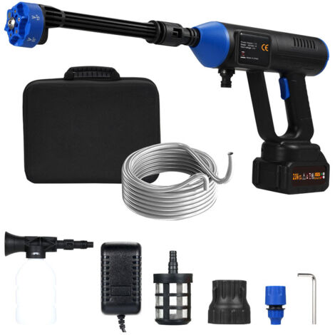 Ej.Life Nettoyeur Haute Pression sur Batterie, 20000r/min 21 V 50 Bars Nettoyeur Haute Pression sans Fil  Nettoyeur Haute Pression Portable avec Moteur Haute Puissance Et Buse Multifonction 6 en 1
