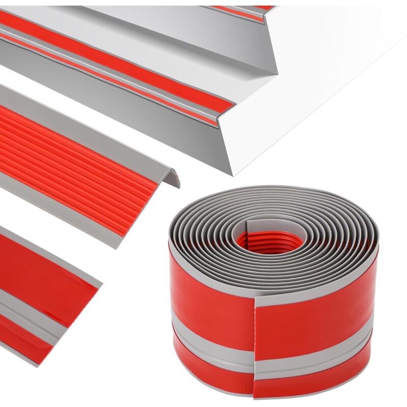 Nez de marche profilé d'escalier, pvc, adhésif et antidérapant, bande de bordure, 52.5cm - Ej.life