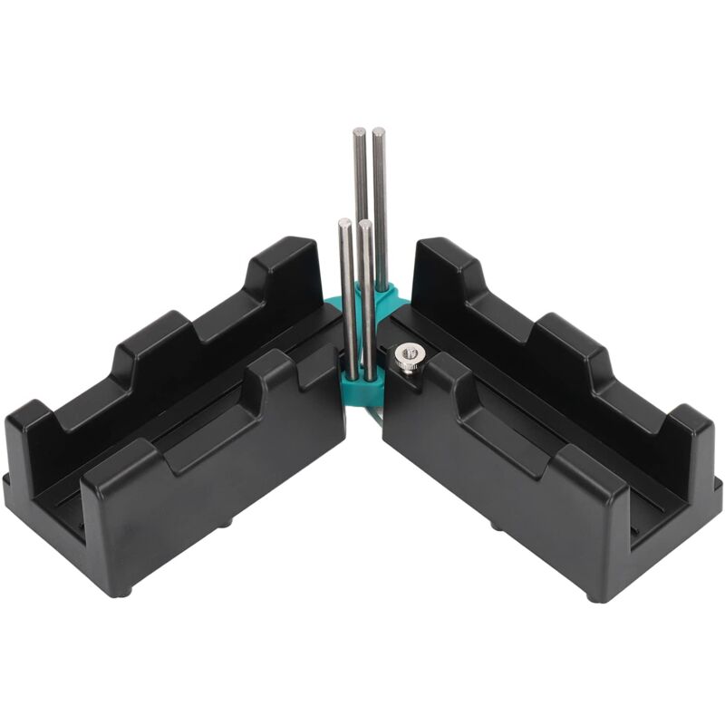 Ej.life - Outil de coupe d'angles d'onglet, instrument de gabarit de mesure 2 en 1 abs noir haute précision