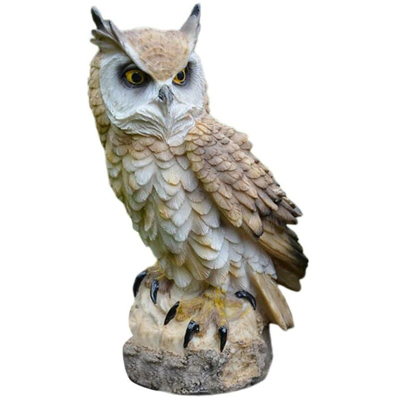 Ej.life - Owl Resin Garden Figurine Ornament Owl Sculpture Statue Decoration Indoor Outdoor Home Garden Decoration Gift