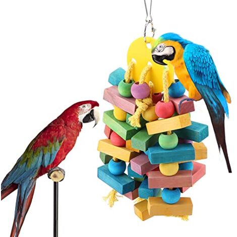 Ej.Life Papagei Spielzeug Vogel Spielzeug Hängen Holzspielzeug Papagei Schaukel Geeignet für Papageien und Vögel