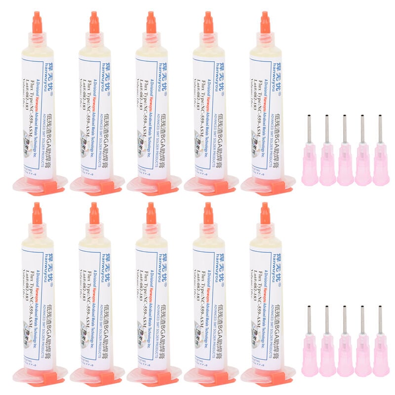Ej.life - Pâte à souder Flux de soudage à faible résidu NC‑559‑ASM avec outil de distribution d'aiguilles