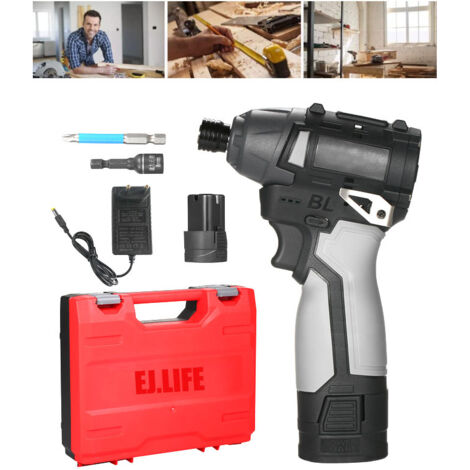Ej.Life Perceuse Visseuse Sans Fil 18V, Visseuse Devisseuse avec 2 Batteries 2.0Ah, 140Nm Percussion, 3450 RPM, 3 Vitesses, pour la Bricolage