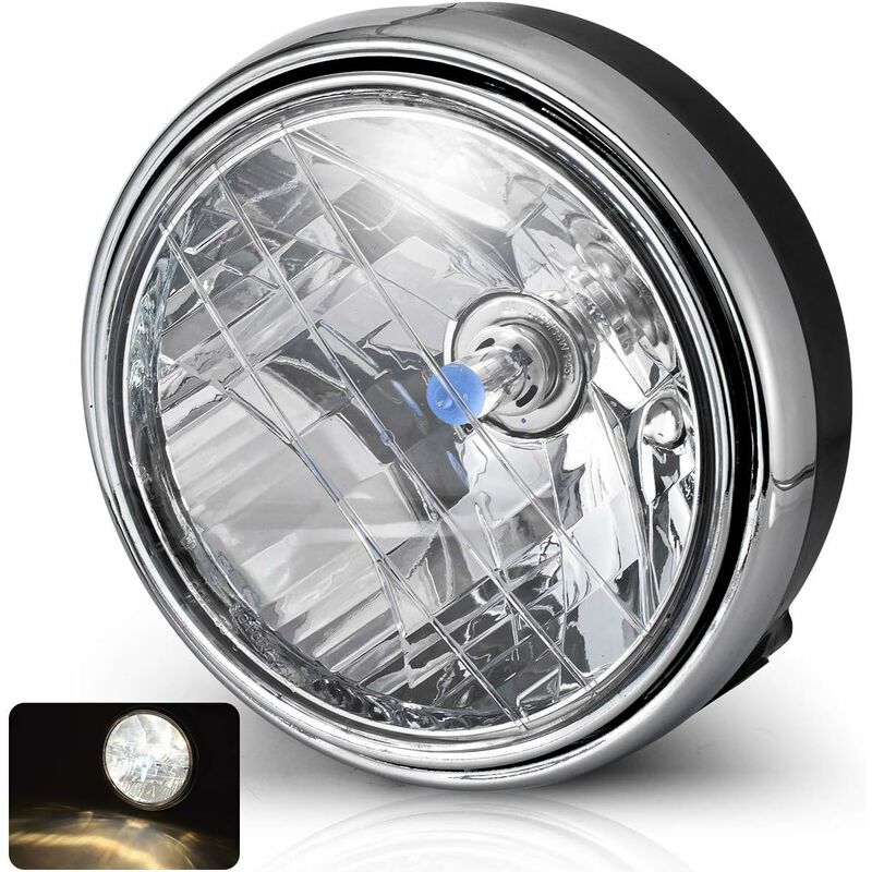 Ej.Life phare avant de moto, phare avant de moto rétro phare avant adapté pour CB400/Hornet 250/VTEC(Lentille claire)