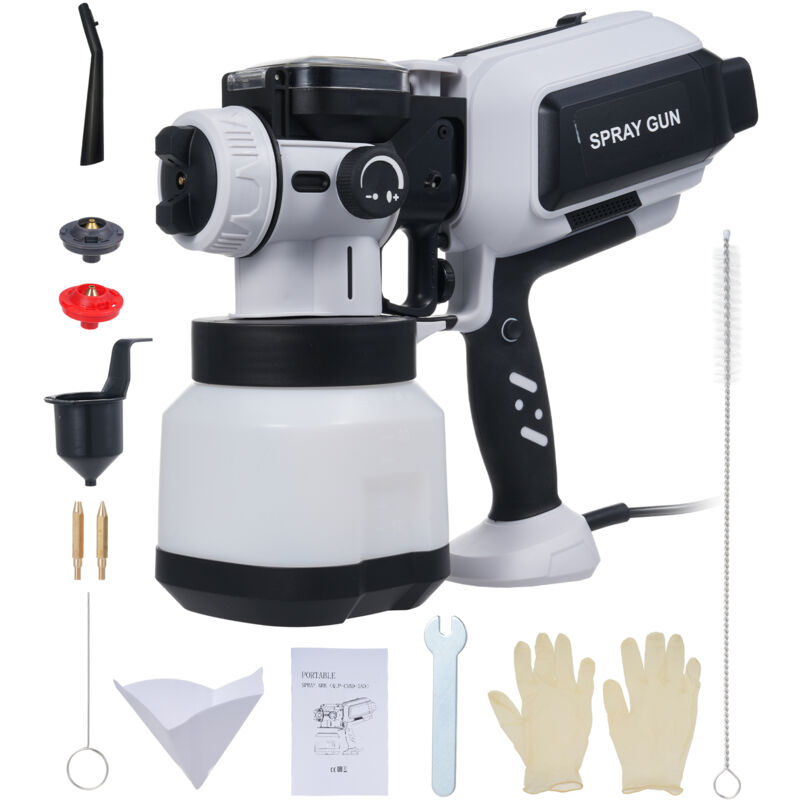 Ej.Life Pistolet a Peinture Amélioré, Pistolet à Peinture Électrique, [650W/1200ml/3 Buses] Pistolet électrique pour Intérieur et Extérieur de