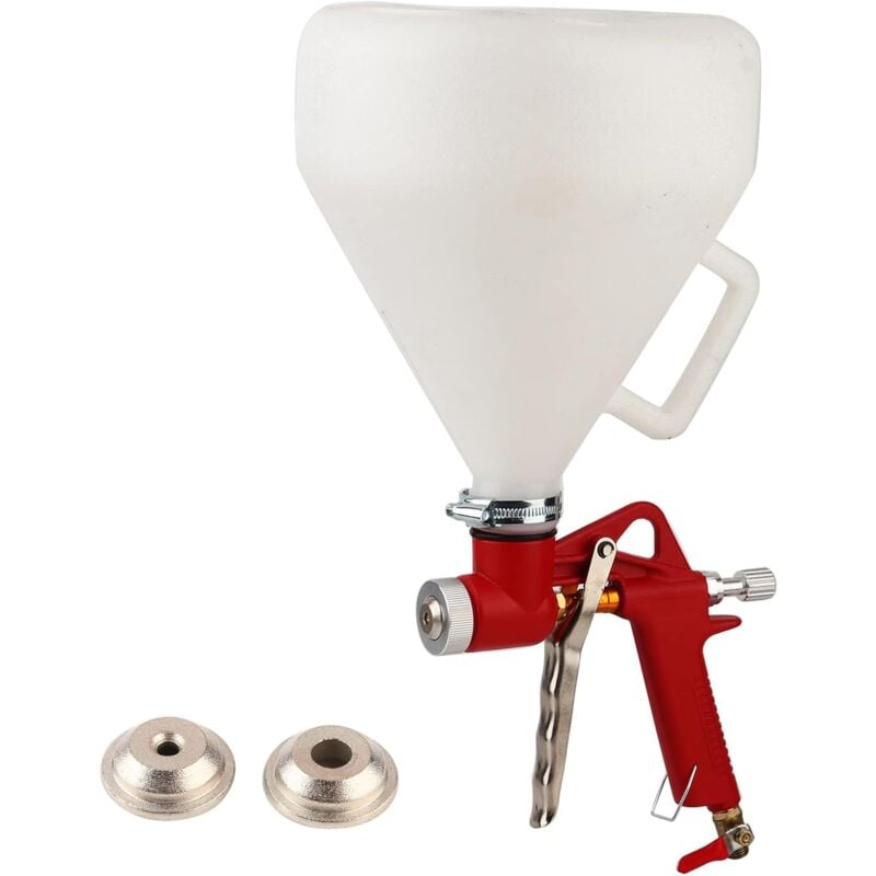 Ej.Life Pistolet Pulvérisateur de Peinture à l'air, Peinture de Plâtre de Rendu de Cloison Sèche de Pistolet Pulvérisation de Trémie d'air, avec 3