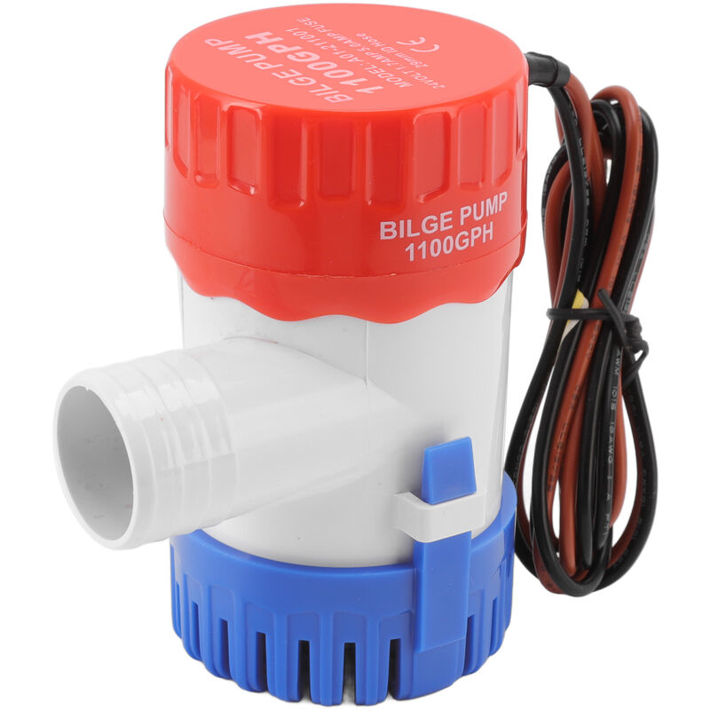 Ej.life - Pompe de cale, dispositif de filtrage 5A, pompe à eau non automatique en plastique pour bassins 1100GPH 24V
