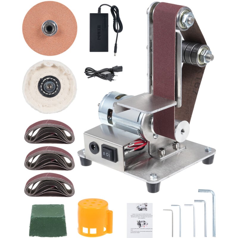 Ponceuse à bande 9000r/min ponceuse électrique 7 contrôle de vitesse électrique réglable kit de meuleuse de bande de mini banc de coupe de bords de