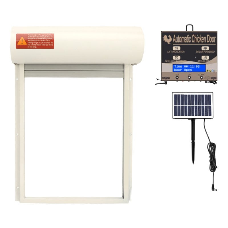 Portes de poulet automatiques à détection de lumière à télécommande en aluminium à énergie solaire poulaillers portes pour maison ferme blanc