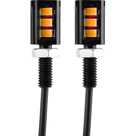 Ej.Life pour eclairage plaque moto Lampe de plaque d'immatriculation de moto de voiture, lampe à lumière de boulon à plaque d'immatriculation en aluminium universelle de 12V 3LED(Jaune)