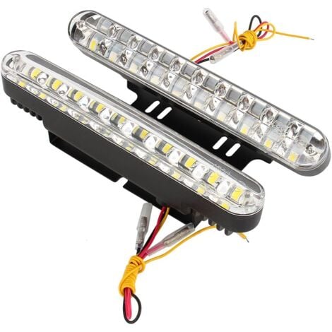 EJ.life pour led diurne voiture pour feux led diurne Feux diurnes à LED, 2X30 diodes électroluminescentes 12V voiture 12V DC Feux diurnes DRL au volant lampe de lumière du jour + clignotants