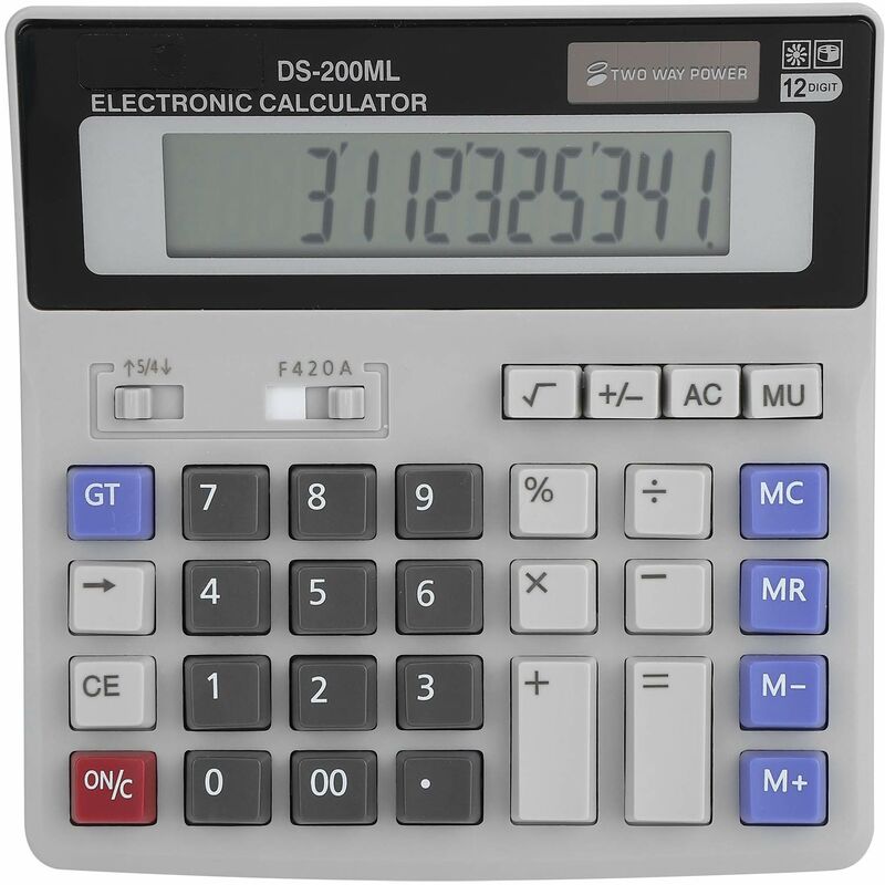 Prénfle Calculatrice à énergie Solaire Calculatrice de Bureau Portable avec Grand écran lcd à 12 Chiffres Calculatrice de Fonction Standard de Bureau