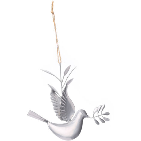 Ej.Life Produktgröße: 19 x 19 x 5,5 cm, Weihnachts-Friedenstauben-Anhänger aus Metall, Weihnachtsbaumschmuck