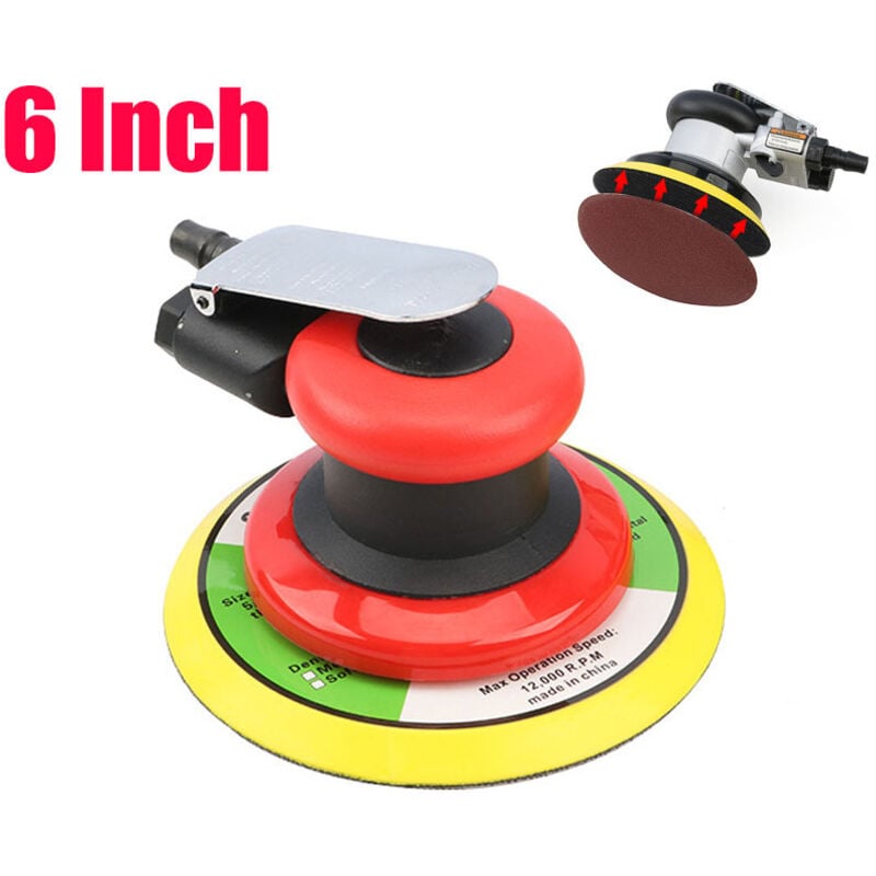 Ej.life - Professionnel Ponceuse excentrique à air comprimé, polisseuse pneumatique à double action haute performance mini avec, 10000 tr/min (15,2